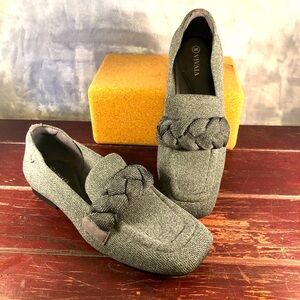 Vivala Women's Classic Square Toe Penny Loafers Grey Size 9
